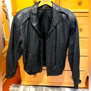 Tannery West Black Leather Jacket Women’s Size Small Vintage